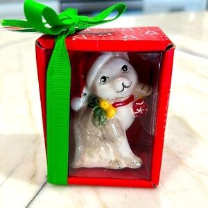 BLUE SKY CLAYWORKS Christmas Kitty/Cat HOLDING ORNAMENT/SANTA HAT Ornaments NIB